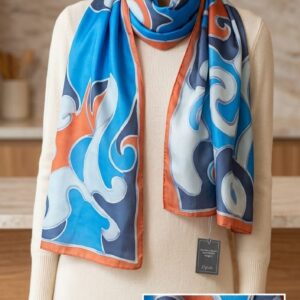 Echarpe Azul com Laranja